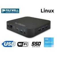 Polywell-J5040-NGC3 Pentium v.1 - Industrial fanless miniPC with quad-core Intel Pentium processor, WiFi and SSD (128 GB)