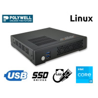 Polywell-H310AEL2 i3 v.1 - Modern industrial miniPC for factories with Intel Core i3-9100T processor, SSD, 4GB RAM