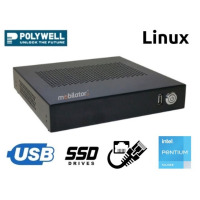 Polywell-J5040AEL2 Pentium v.2 - Rugged industrial fanless miniPC with SSD (128GB), eMMC (64GB) and DDR4 RAM (4GB)