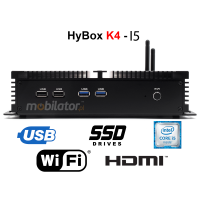  HyBOX K4 - i5 v.1 - Industrial miniPC for transport with Intel Core i5 processor (2x 1.60GHz) and 2x LAN, and with 128GB SSD and WiFi module (3 YEAR WARRANTY)