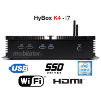  HyBOX K4 - i7 v.2 - Przemysłowy Fanless MiniPC idealny do handlu z systemem Windows, WiFi, 2 portami USB 3.0, 2x USB 2.0, HDMI, 2x LAN i 6x RS232 COM (3 LATA GWARANCJI)