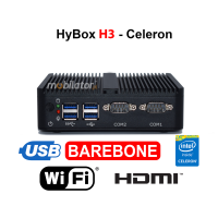 HyBOX H3 - Celeron J1900 Barebone - Przemysłowy wydajny komputer typu MiniPC z procesorem Intel Celeron J1900, modułem WiFi, 2x LAN, HDMI, VGA (3 LATA GWARANCJI)