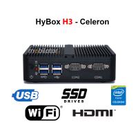 HyBOX H3 - Celeron J1900-2C v.2 - Modern industrial miniPC for factories with Intel Celeron J1900-2C processor, 256 GB SSD, 8GB RAM and WiFi (3 YEAR WARRANTY)