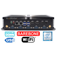 HyBOX H4 - i7 Barebone - Industrial fanless miniPC with a powerful Intel Core i7 quad-core processor, WiFi, 2x LAN, 8x USB and HDMI (3 YEAR WARRANTY)