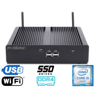 HyBOX TH55H - i5 v.1 - (3 YEAR WARRANTY) Passively cooled, industrial mini desktop computer (aluminum housing) with Intel Core i5 processor, WiFi, 8GB DDR4 RAM and 256GB SSD