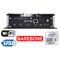 HyBOX 1009 i5-10210 Barebone - specjalistyczny bezwentylatorowy mini komputer z WiFi, wejściami: 4x USB3.0, 6xRJ45 Lan, 1x HDMI, 1x DB9 COM, 1x RJ45 Com - zaprojektowany do zarządzania ciągami technologicznymi (3 LATA  GWARANCJI)