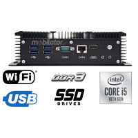 HyBOX 1009 i5-10210 v.3 - (3 YEAR WARRANTY) industrial miniPC in a strong metal housing (passive cooling) with Windows 10 Pro operating system (license), 512GB SSD drive, 8GB RAM, WiFi