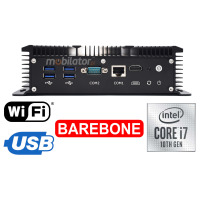 HyBOX 1009 i7-10610U Barebone - fanless mini desktop computer with a powerful 10th generation i7 processor, WiFi, inputs: 4x USB3.0, 6xRJ45 Lan, 1x HDMI, 1x DB9 COM, 1x RJ45 Com - designed for demanding tasks in the enterprise sector production (3 YE