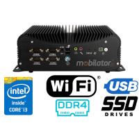 HyBOX 1012B-D4 i3-6157U (DC 9-36V) v.1 - (3 YEAR WARRANTY) Small-sized, air-cooled industrial desktop computer with Intel i3 processor, WiFi, 4GB RAM and 128 GB SSD drive and a wide selection of input/output ports exits