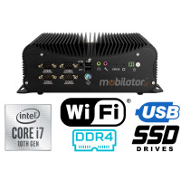HyBOX 1012B-D4 i7-10610U (DC 9-36V) v.3 - (3 YEAR WARRANTY) 16GB RAM, fast, industrial mini computer, fanless, with a powerful Intel i7 processor, WiFi, 512GB SSD drive and a very large number of ports inputs/outputs