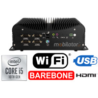 HyBOX 1012B-D4 i5-10210U Barebone (DC 9-36V) - small industrial computer (fanless) with WiFi, inputs: 1x GPIO, 4x USB3.0, 2x USB2.0, 2xRJ45 Lan, 1x HDMI, 6x DB9 COM, 1x RJ45 Com (3 YEAR WARRANTY)