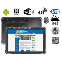 MobiPAD A311-A7 v.3 - wzmocniony tablet przemysłowy odporny na upadki, z czytnikiem linii papilarnych i skanerem kodów 2D, NFC, GPS, 8GB RAM, 256GB ROM