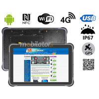 MobiPAD A311-A7 v.9 - odporny na upadki tablet przemysłowy ze skanerem 2D Honeywell N4680, Bluetooth 5.0, Android 13, Wifi, 4G, NFC, 12GB RAM i 256GB ROM