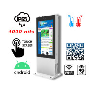 NoMobi Trex Hi75 v.5.1 - Odporny na wodę i kurz (norma IP65) zewnętrzny totem stojący z 75-calowym, dotykowym wyświetlaczem HD, alarmem i 4GB RAM (dostawa statkiem ok. 2,5 miesiąca)