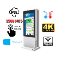 NoMobi Trex Hi43W v.4.1 - Kiosk informacyjny odporny na warunki zewnętrzne, z 43-calowym dotykowym wyświetlaczem o jasności 3500 nitów i rozdzielczości 4K, system operacyjny Windows 10 (ok. 2,5 miesiąca dostawy statkiem)