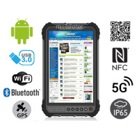 MobiPAD TS9T v.8 - odporny na zachlapania i upadki tablet przemysłowy z czytnikiem linii papilarnych, modułem NFC, skanerem kodów 2D Newland, 5G, 4G LTE, 8GB RAM, 256GB ROM