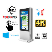NoMobi Trex Hi75W v.5.1 - Przemysłowy wyświetlacz stojący z dotykowym ekranem 75 cali (4K), dostawą drogą morską (ok. 2,5 miesiąca), jasnością 4000 nitów, ochronnym ekranem oraz ogrzewaniem