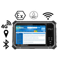 MobiPad Tex08 v.2 - Tablet przemysłowy z IP67 i ATEX Strefa 1 z dużą baterią 18900mAh 8 cali Android 13, 8GB RAM, NFC, GPS, 4G, 1000 nitów