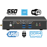 MobiPad nBOX MD12-V2-I5U v.2 - Wszechstronny mini stacjonarny komputer do zastosowania w przemyśle 8GB RAM DDR4, 256GB SSD M.2 - NVME, WiFi 5