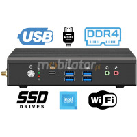 MobiPad nBOX MD12-V2 v.3 - Funkcjonalny Mini PC 8GB RAM + 256GB SSD M.2 z łącznością WiFi 6E, obsługa Windows 11, 1x Display Port, 3x HDMI