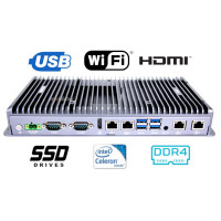 IBOX 6340 v.1 - Przemysłowy MiniPC do użytku w transporcie (obsługa Windows 11 ) z procesorem Intel Celeron, 4x LAN oraz 6x USB