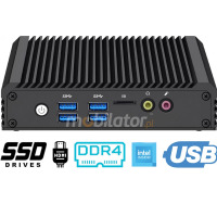 MobiPad nBOX MV3-2LAN-N5095 v.1 - Barebone desktop mini PC with Intel Celeron N5095 processor, WiFi 5, and USB, Micro SD, 2xGigabit LAN, HDMI, and DP ports
