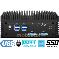 MobiPad nBOX MC8F-4C2L v.7.1 - Rugged multitasking Mini PC with Windows 11 Pro license, WiFi 6E connectivity and 16GB RAM + 256GB SSD M.2-NVME + 1TB 2.5" SSD