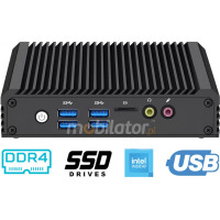 MobiPad nBOX MV3-2LAN-N100 v.3 - Durable Mini PC for intensive work with 256GB SSD and 8GB RAM, WiFi 5, 2x RJ45, 1xVGA and HDMI, Display Port
