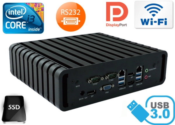 Przemysłowy Komputer Fanless MiniPC IBOX-QM87 i3 v.5