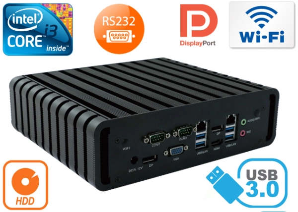 Industrial Computer Fanless MiniPC IBOX-QM87 i3 v.2