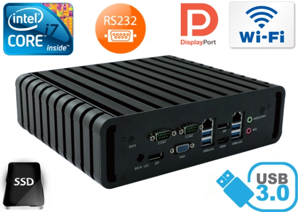 Przemysłowy Komputer Fanless MiniPC IBOX-QM87 i7 v.4