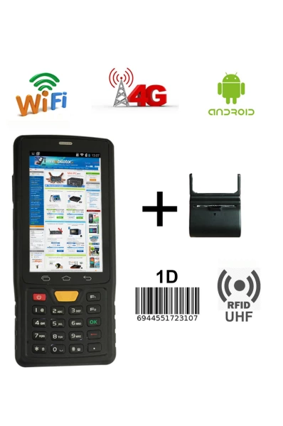 Przemysłowy kolektor Senter ST908W-1D(Laser Zebra) + RFID UHF + Drukarka