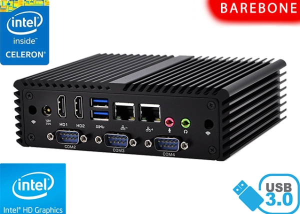 Komputer Przemysłowy Fanless MiniPC mBOX Nuc Q410P v.Barebone
