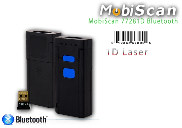 MobiScan 77281D - mini czytnik kodów kreskowych 1D Laser - Bluetooth