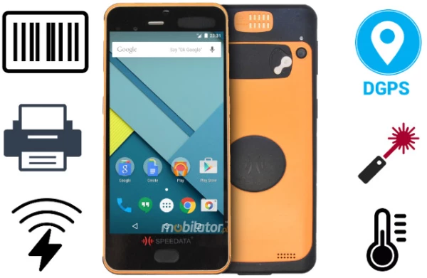 Rugged waterproof industrial data collector Speedata KT55 + 2D Scanner + DGPS + Laser distance meter + temperature sensor + Printer + Wireless charging