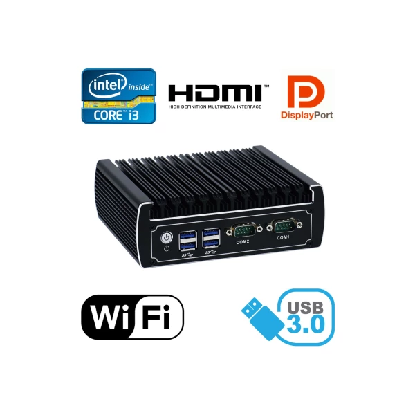 Durable Computer Industrial Fanless MiniPC IBOX-NM31C i3 WiFi v.3