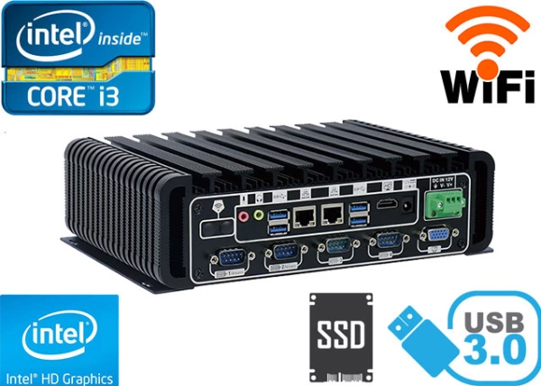Wytrzymały mini Komputer Przemysłowy Bezwentylatorowy MiniPC IBOX-60011 i3 v.1