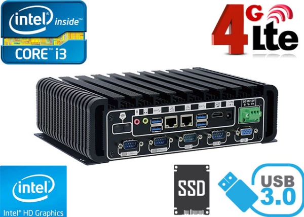 Wytrzymały mini Komputer Przemysłowy Bezwentylatorowy MiniPC IBOX-60011 i3 v.6