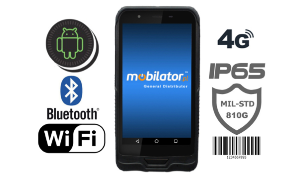 Strengthened Dustproof Waterproof Mobile Terminal with 1D scanner + pistol grip + docking station - Emdoor EM-T62 v.4