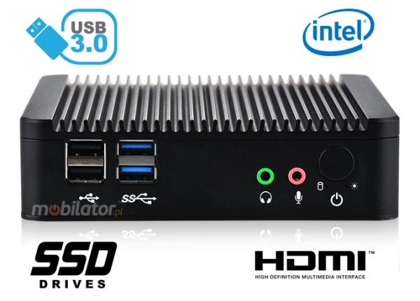 Odporny Komputer przemysłowy bezwentylatorowy z 2-oma kartami sieciowymi LAN - MiniPC yBOX - X29 (2 LAN) - J1900 v.1