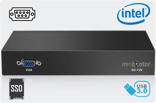 Wzmocniony Bezwentylatorowy Mini Komputer Przemysłowy z 6-cioma kartami sieciowymi LAN - MiniPC yBOX - X33 (6 LAN) - 1007U v.1