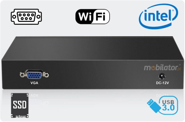 Wzmocniony Bezwentylatorowy Mini Komputer Przemysłowy z 6-cioma kartami sieciowymi LAN - MiniPC yBOX - X33 (6 LAN) - 1007U v.4 