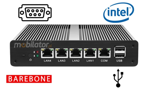 Computer Industry Fanless MiniPC  MiniPC yBOX - X34 (4 LAN) - J1900 Barebone
