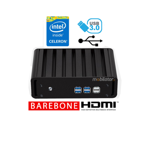  Industrial minicomputer with passive cooling MiniPC yBOX- 31X-3205U Barebone