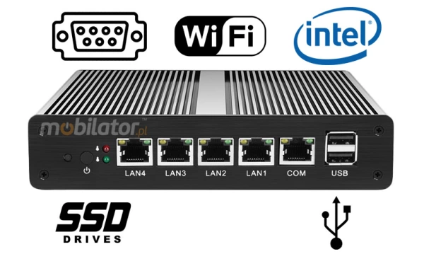 Computer Industry Fanless MiniPC  MiniPC yBOX - X34 (4 LAN) - J1900 v.4
