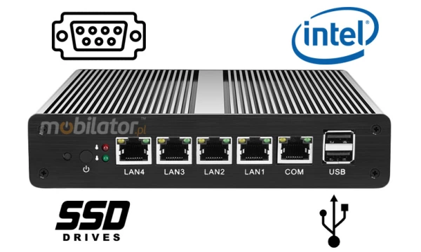 Computer Industry Fanless MiniPC  MiniPC yBOX - X34 (4 LAN) - J1800 v.1