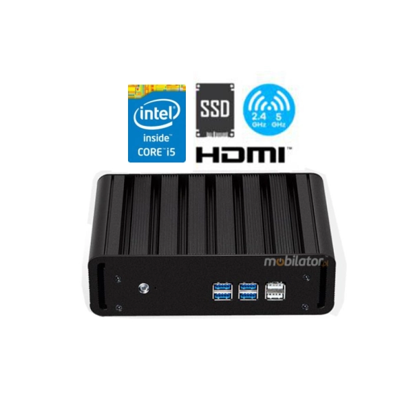 Resistant fanless mini industrial computer with passive cooling MiniPC yBOX-X31-i5 4210Y v.4