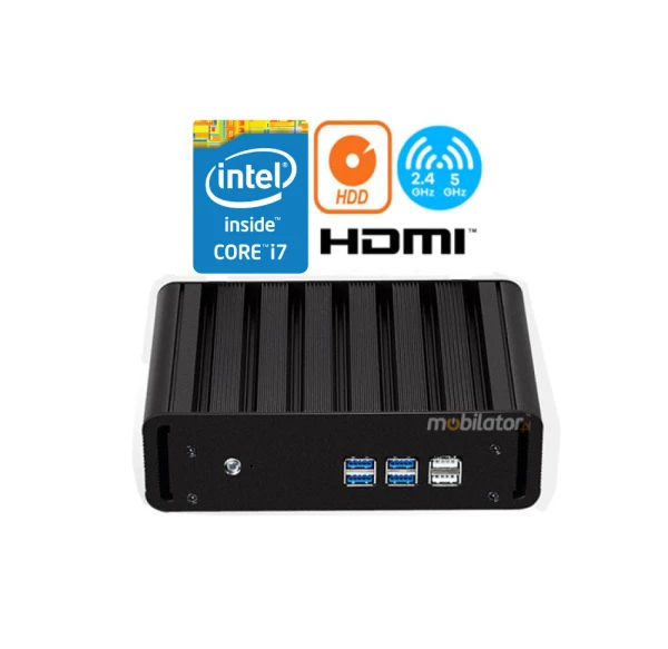 Efficient fanless industrial mini computer with passive cooling MiniPC yBOX-X31-i7 5500U v.3