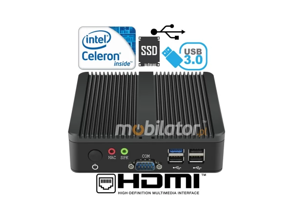 Industrial mini computer with passive cooling MiniPC yBOX-X30A(2LAN+2COM)-N2815 v.1