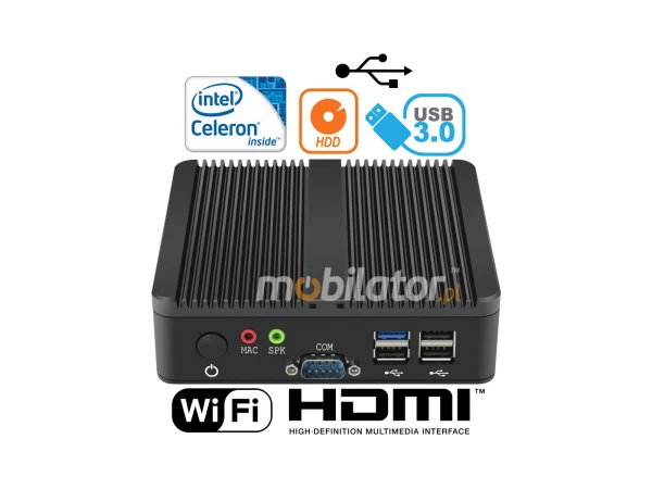 Industrial mini computer with passive cooling MiniPC yBOX-X30A(2LAN+2COM)-N2815 v.3